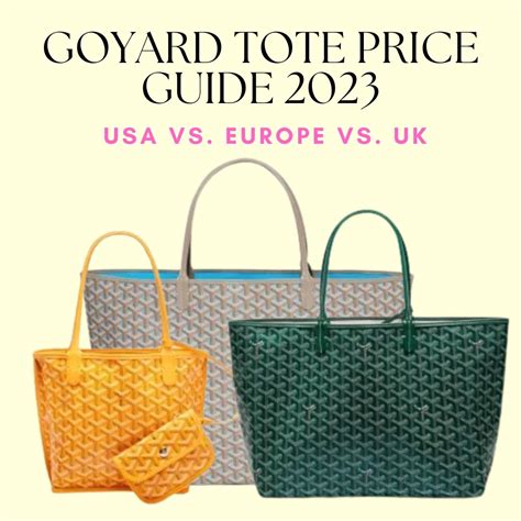 used goyard tote bag|goyard bag price 2023.